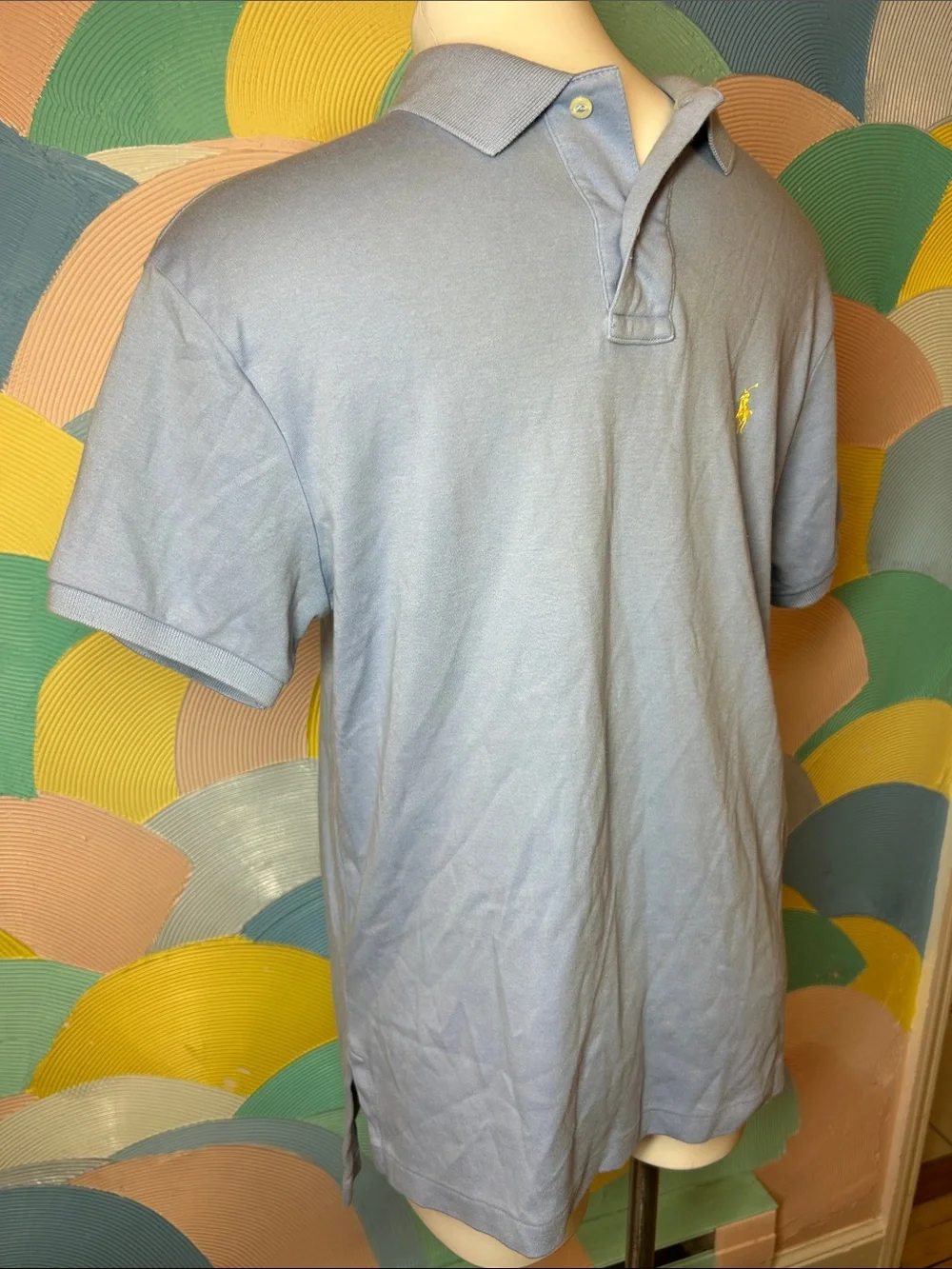 Ralph Lauren Men’s Sky Blue Polo with Yellow Pony sz M